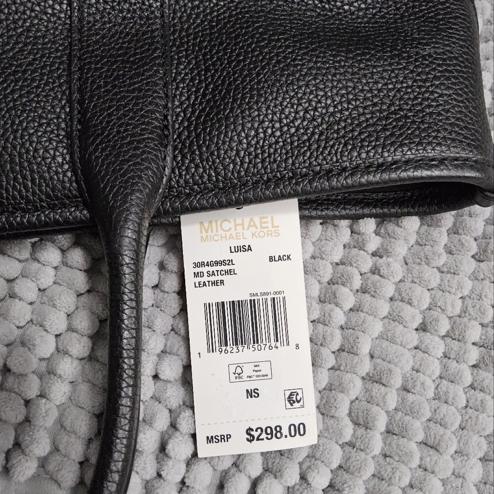 1Black Luisa Michael Kors Leather Satchel - Picture 12 of 16